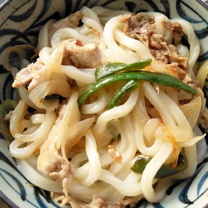 野菜炒めうどんまぶし